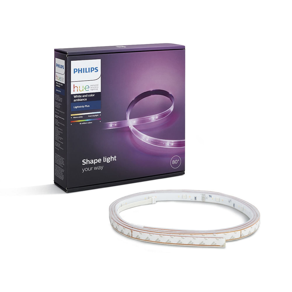 Encontraproduto.com.br - Philips Hue Fita De LED Com Adesivo Iluminação Inteligente WiFi 20W White And Color Ambiance 2 Metros Philips