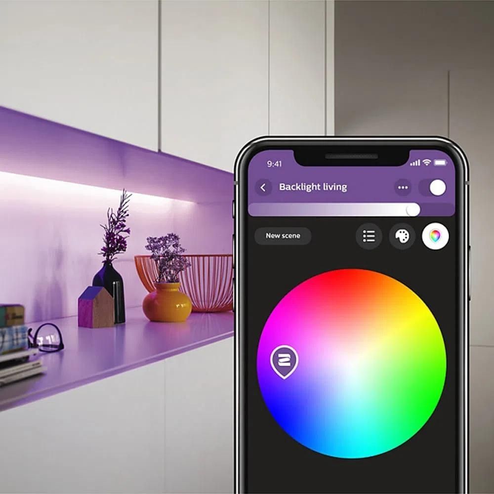 Encontraproduto.com.br - Philips Hue Extensão De Fita De LED Com Adesivo Iluminação Inteligente WiFi 20W White And Color Ambiance 1 Metros Philips