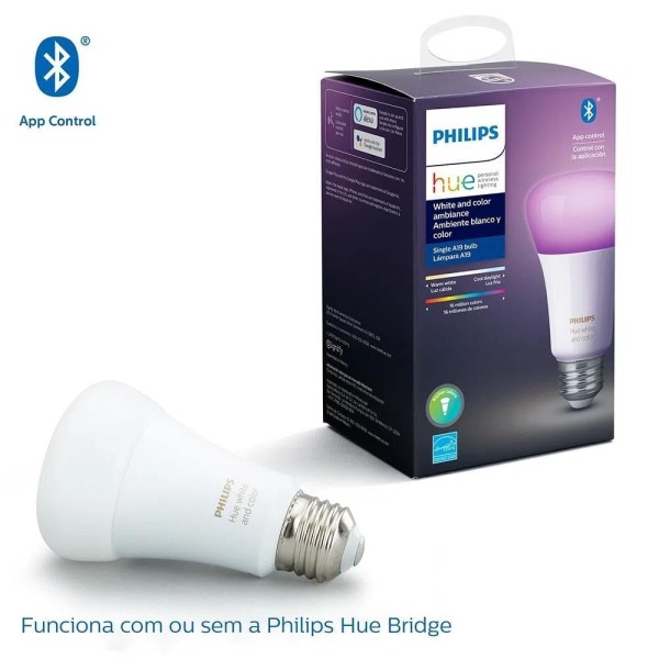 Encontraproduto.com.br - Philips Hue Lâmpada 9W A60 E27 Inteligente Controlada Por Wifi E Bluetooth Philips