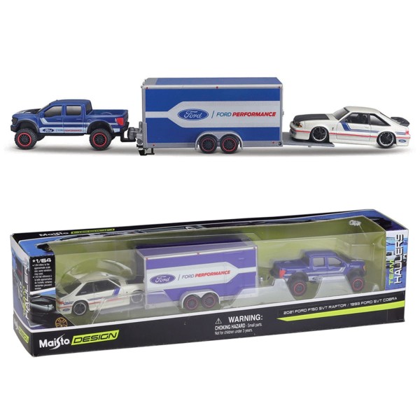 Encontraproduto.com.br - Miniatura Picape Ford F150 Svt E Trailer Com Svt Cobra 1/64 Maisto 11404