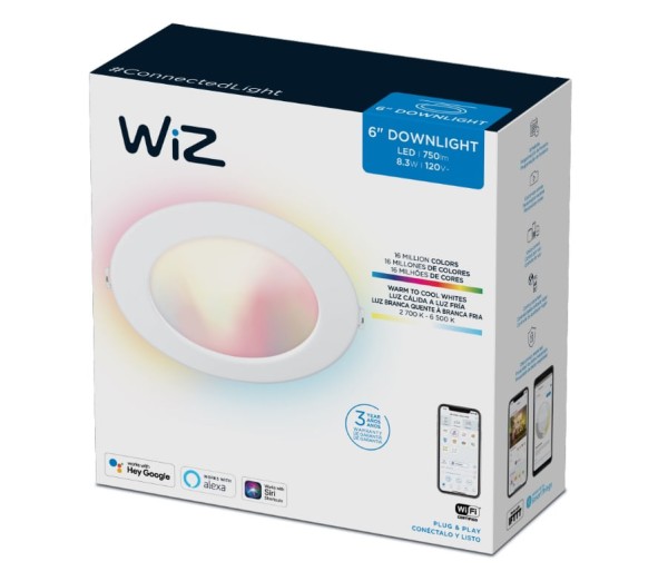 Encontraproduto.com.br - Luminária LED De Embutir Redonda 8,3W 127V Rgb Wi-Fi Wiz Philips