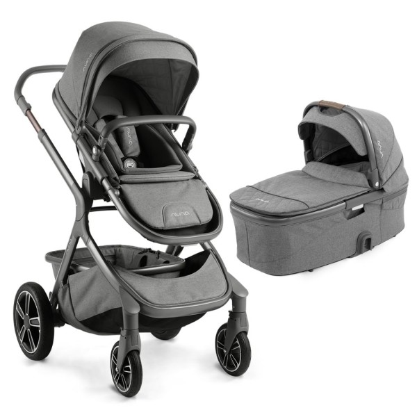 Carrinho de Bebê + Moisés Combo Demi Grow Cinza Threaded - Nuna