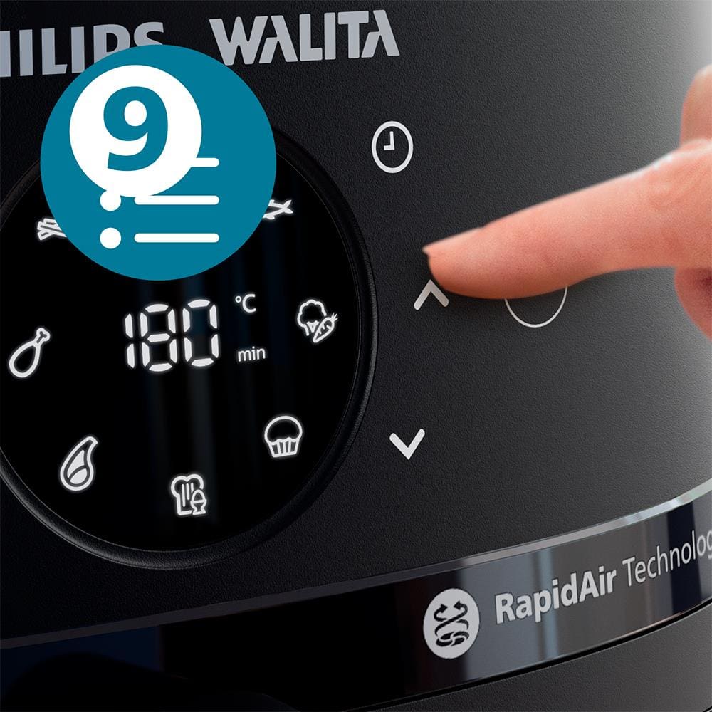 Encontraproduto.com.br - Fritadeira Elétrica Air Fryer Philips Walita Série 2000 XL Digital NA230 Sem Óleo 1700W 6,2L – Preta 220V