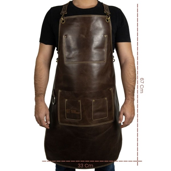 Encontraproduto.com.br - Avental de Couro Premium Kind Leather Marrom