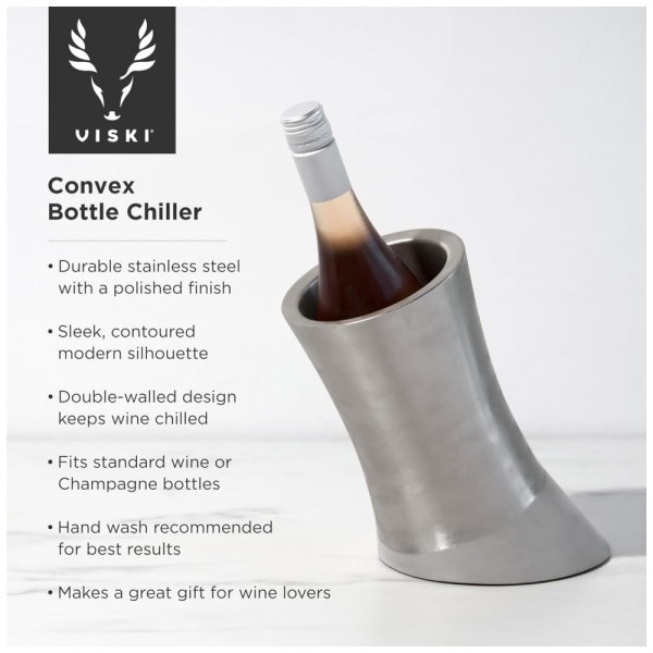 Encontraproduto.com.br - Porta Garrafa Térmico para Vinho em Aço Inoxidável, VISKI 0668, Prateado