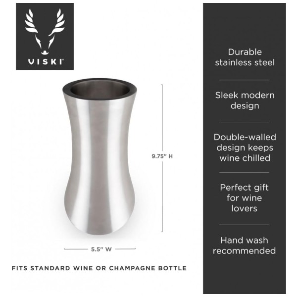 Encontraproduto.com.br - Porta Garrafa Térmico para Vinho em Aço Inoxidável, VISKI 0668, Prateado