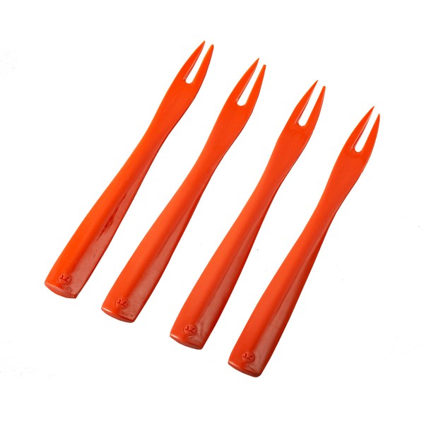 Encontraproduto.com.br - Jogo 4 Garfos para Petisco Multiuso Frios Laranja Fox Run