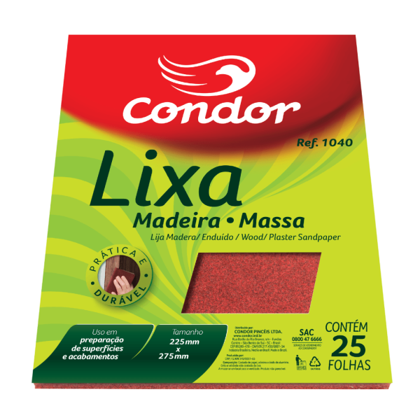 Encontraproduto.com.br - LIXA CONDOR MADEIRA MASSA R.1040 100