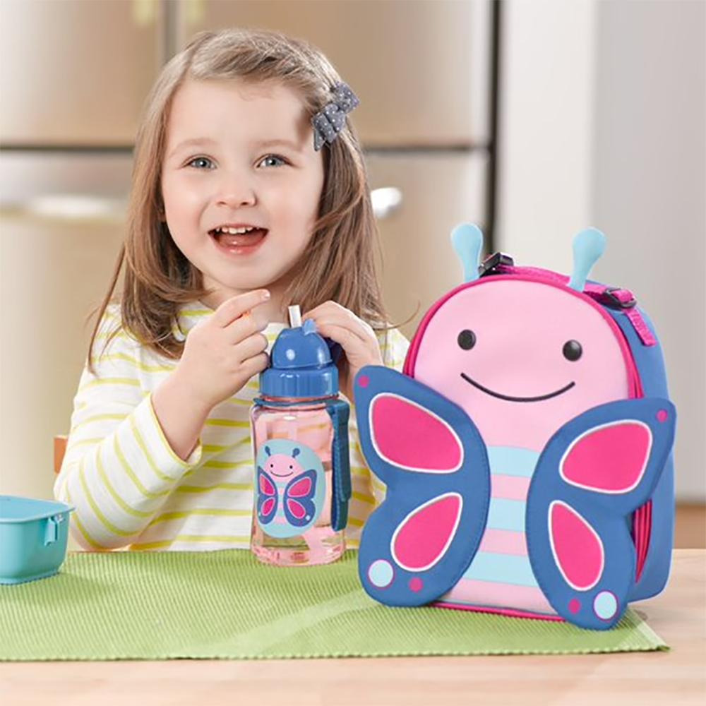 Encontraproduto.com.br - Lancheira Térmica Skip Hop Zoo Com Zíper Borboleta Rosa