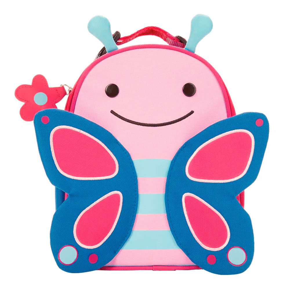 Encontraproduto.com.br - Lancheira Térmica Skip Hop Zoo Com Zíper Borboleta Rosa