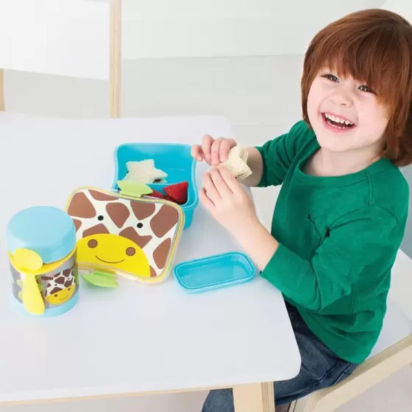 Encontraproduto.com.br - Pote Térmico Skip Hop Com Talher Zoo Girafa