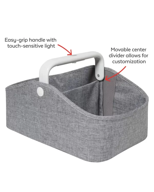 Encontraproduto.com.br - Organizador de Acessórios de Bebê com Led Cinza Skip Hop