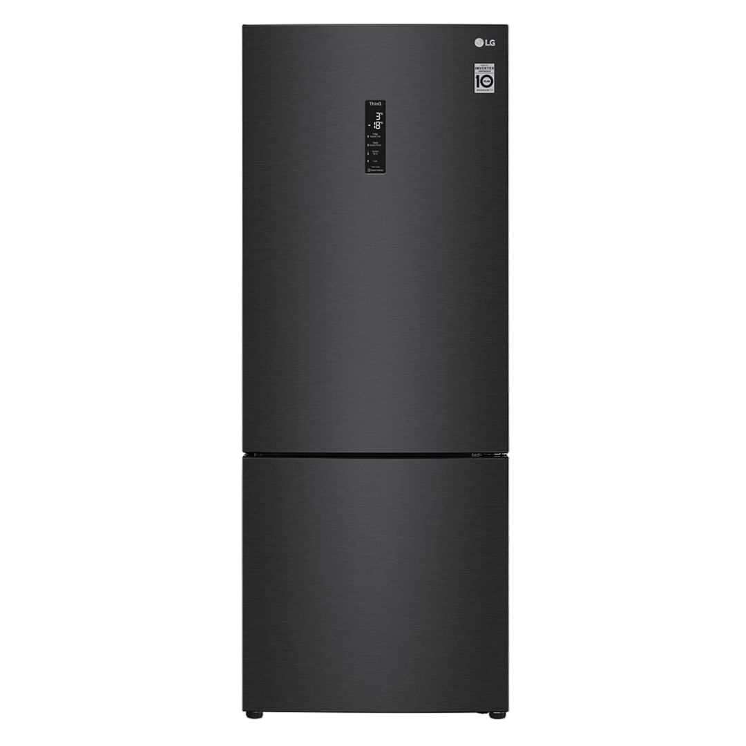 Encontraproduto.com.br - Geladeira Smart LG Frost Free Inverter 451L Inverse Cor Black Inox (GC-B569NQL)