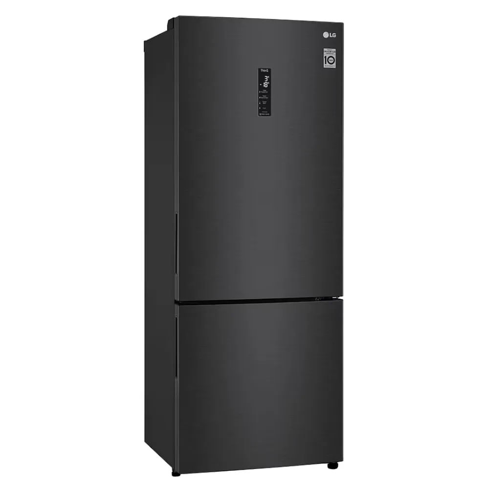 Encontraproduto.com.br - Geladeira Smart LG Frost Free Inverter 451L Inverse Cor Black Inox (GC-B569NQL) - 220V