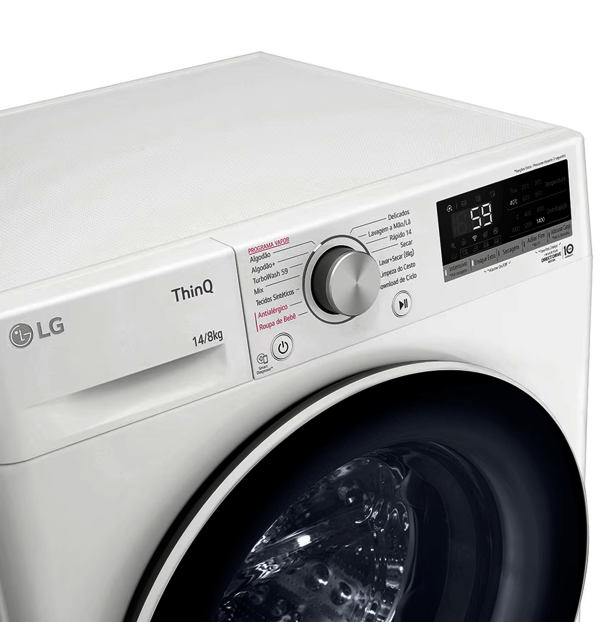 Encontraproduto.com.br - LAVA E SECA 14KG LG CV-5014PC4 SMART VC4 INOX 220V LOOK AIDD