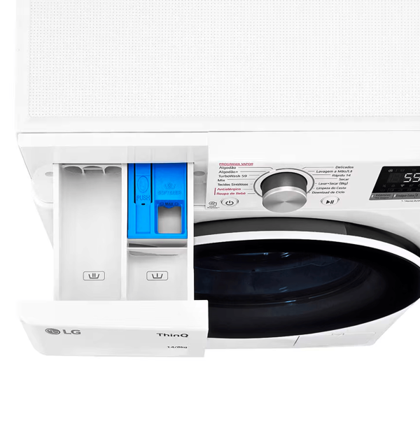 Encontraproduto.com.br - LAVA E SECA 14KG LG CV-5014PC4 SMART VC4 INOX 220V LOOK AIDD
