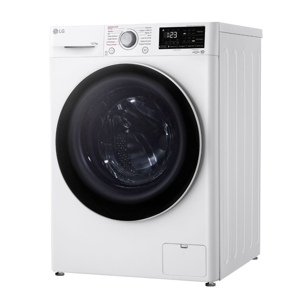 Encontraproduto.com.br - Lava e Seca LG Smart com Inteligência Artificial AIDD 12Kg VC5 CV3012WC5 Branco