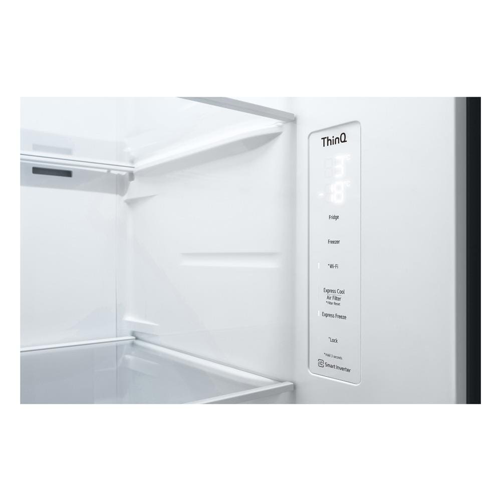 Encontraproduto.com.br - Geladeira Smart LG Inverter Side by Side InstaView 647 Litros Black Inox GC-V257SQV 127V