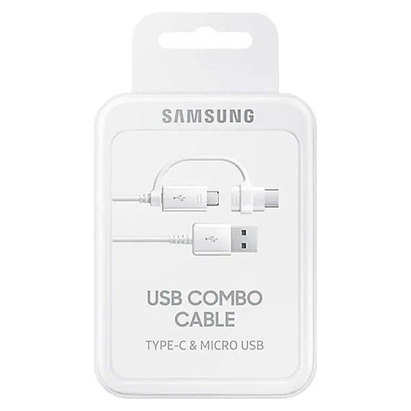 Encontraproduto.com.br - Cabo Samsung Combo 2 Saidas Usb-C e Micro Usb Branco