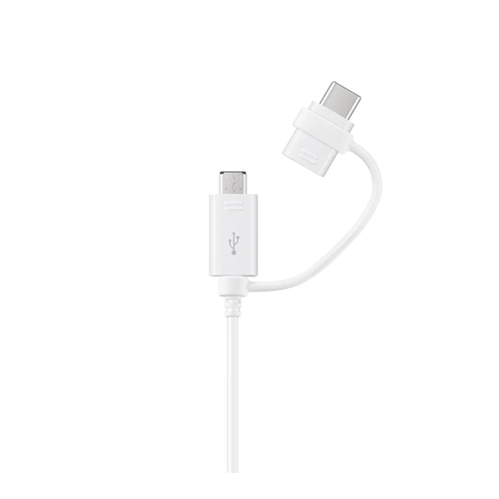 Encontraproduto.com.br - Cabo Samsung Combo 2 Saidas Usb-C e Micro Usb Branco