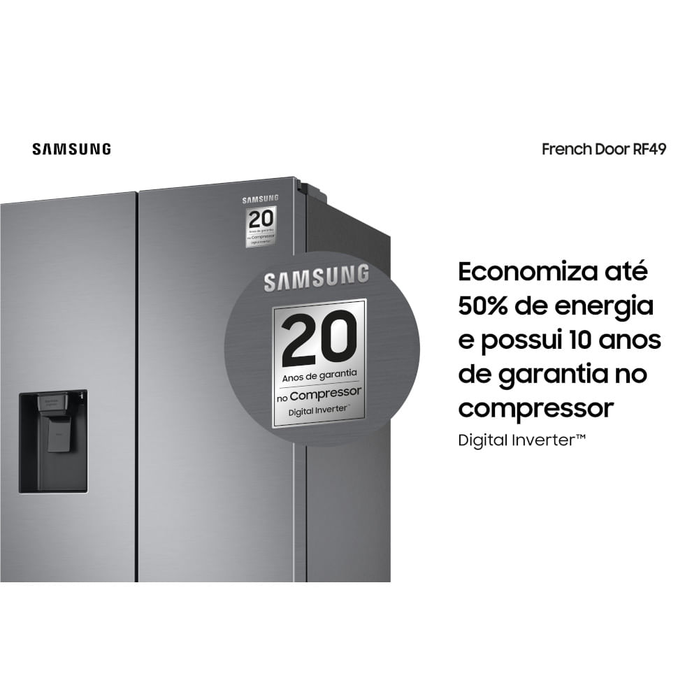 Encontraproduto.com.br - Refrigerador Samsung Frost Free RF49A Inox 220V