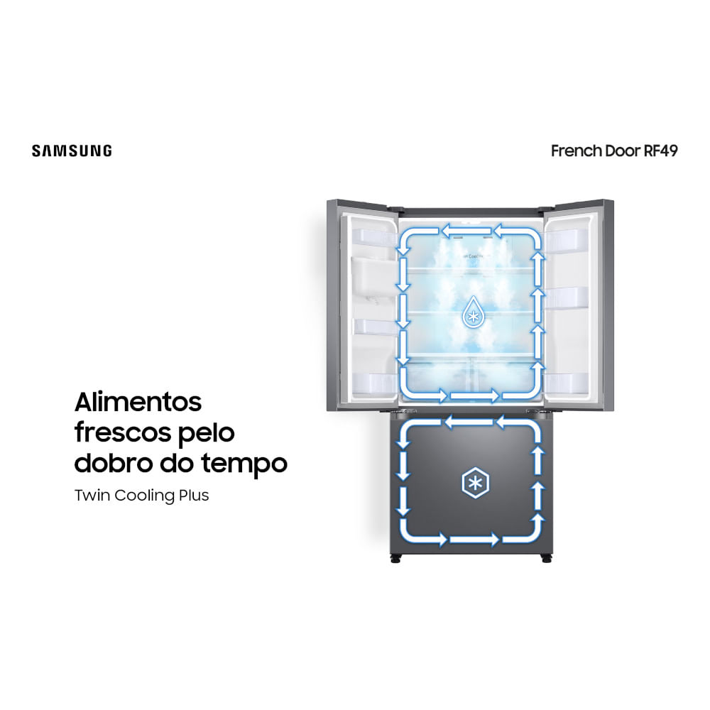 Encontraproduto.com.br - Refrigerador Samsung Frost Free RF49A Inox 220V