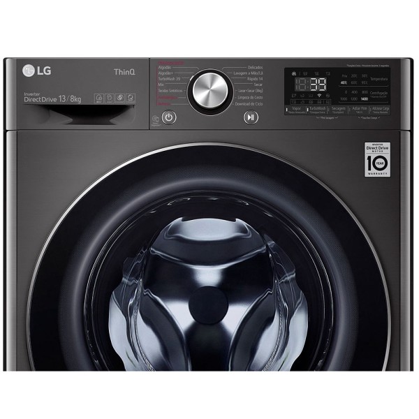 Encontraproduto.com.br - Lava e Seca LG Smart 13Kg CV9013EC4A Aço Escovado Preto 220V