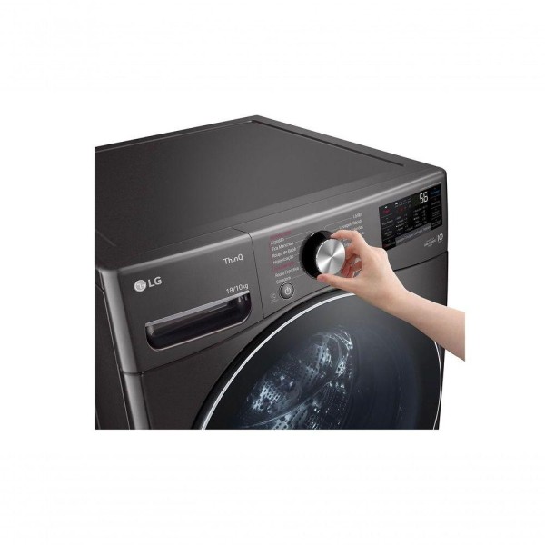 Encontraproduto.com.br - Lava e Seca LG Smart 18kg Black Inox com Inteligência Artificial AIDD™ (WD18BV2S6B) - 127V