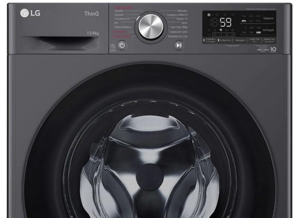 Encontraproduto.com.br - Lava e Seca LG Smart 13Kg VC4 CV5013BC4 Titanium 127V