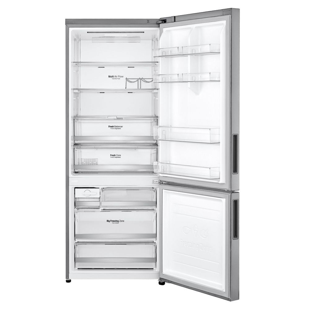Encontraproduto.com.br - Geladeira LG Smart Inverter Bottom Freezer 451L Prata GC-B659NSM
