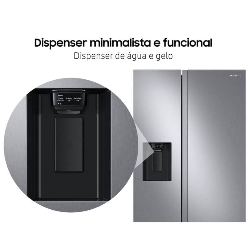 Encontraproduto.com.br - Geladeira Samsung Side By Side Rs60 602 Litros Inox Look 110v Rs60t5200s9/az
