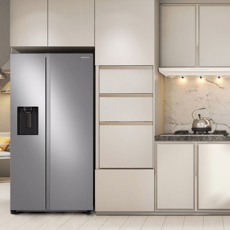 Encontraproduto.com.br - Geladeira Samsung Side By Side Rs60 602 Litros Inox Look 110v Rs60t5200s9/az