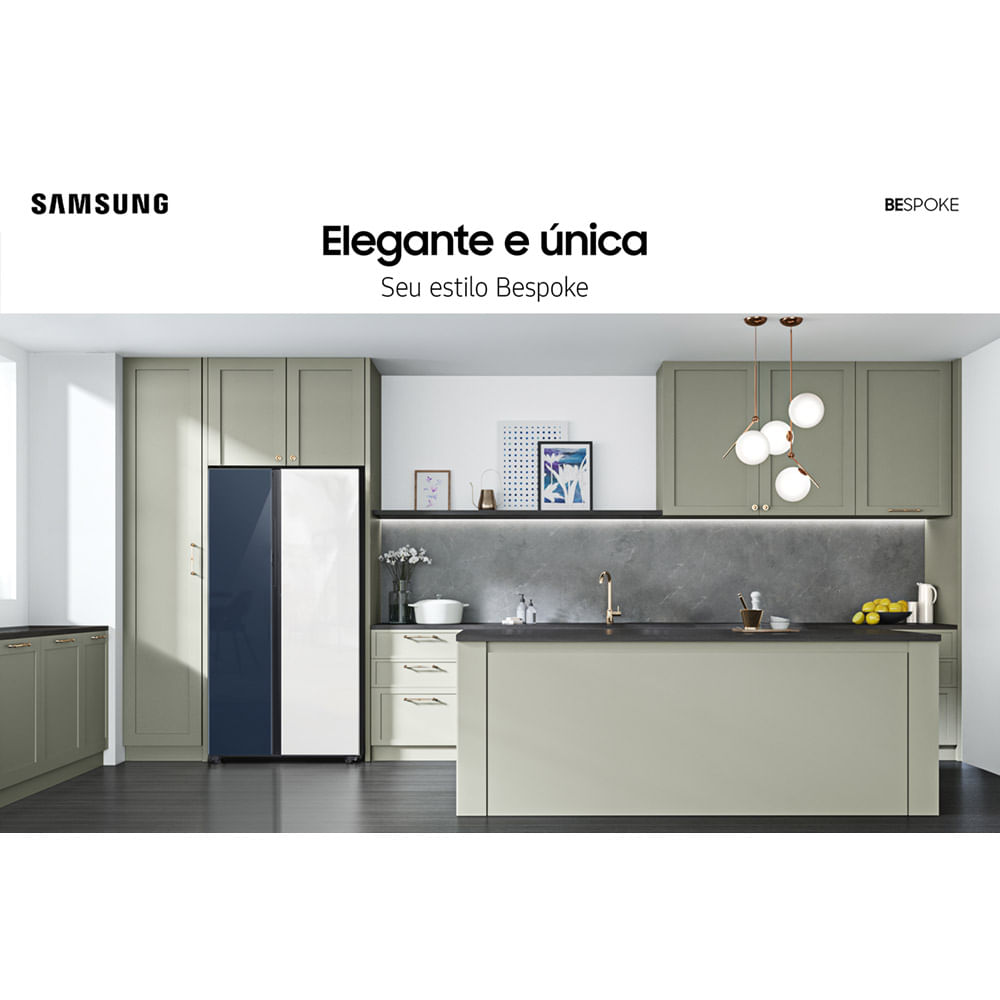 Encontraproduto.com.br - Geladeira Bespoke Side by Side com Porta de Abertura Automática 590L RS60CB760