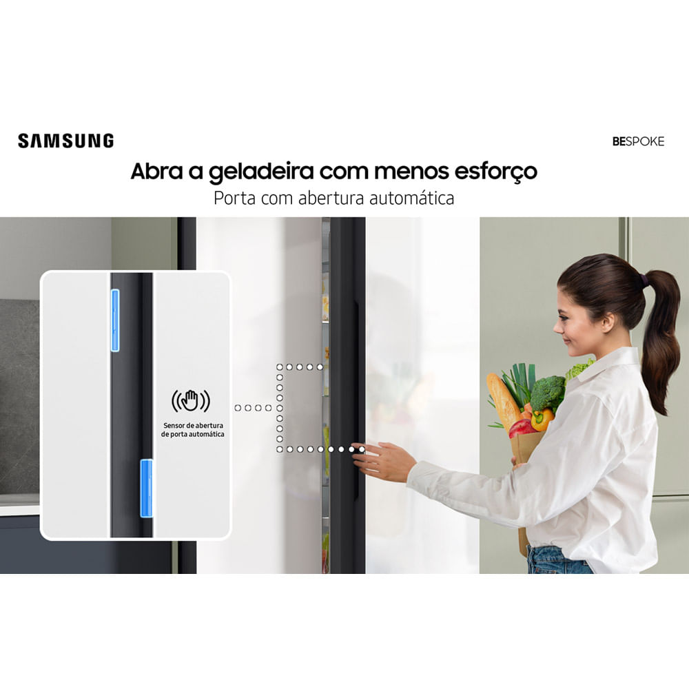 Encontraproduto.com.br - Geladeira Bespoke Side by Side com Porta de Abertura Automática 590L RS60CB760