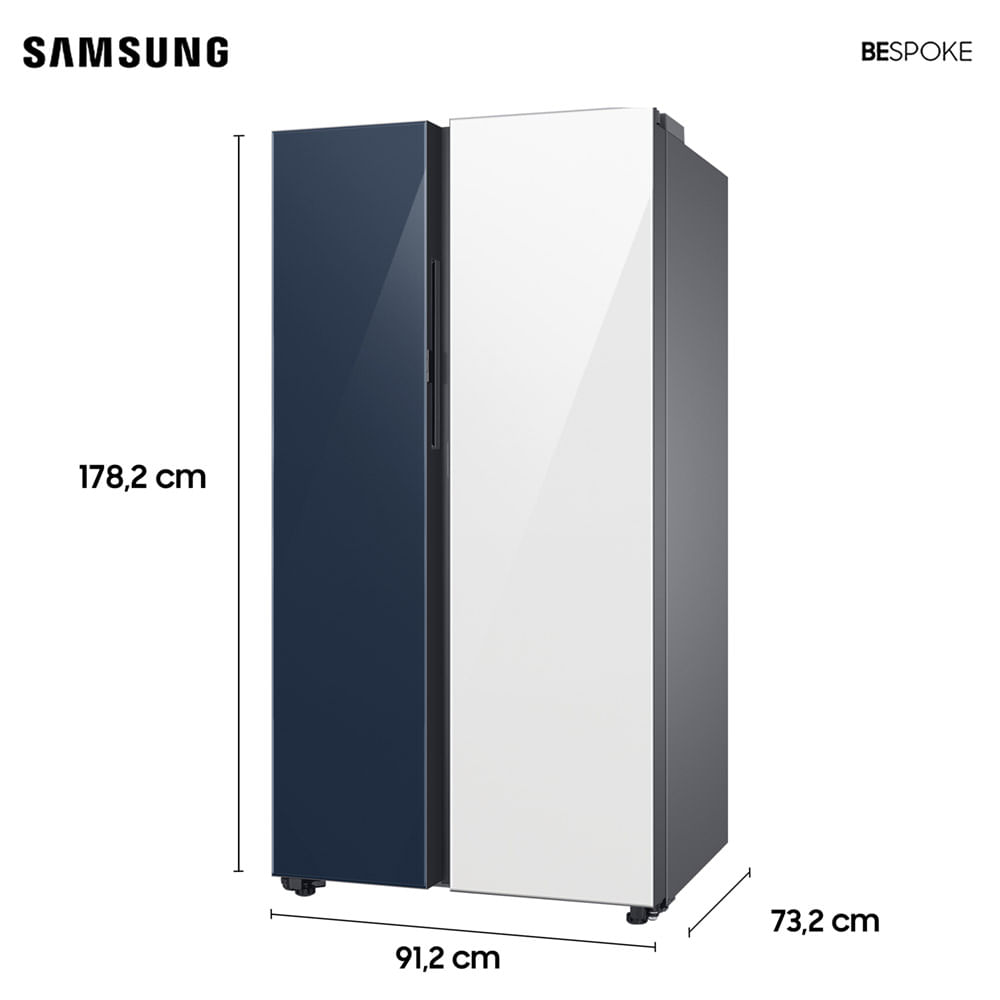 Encontraproduto.com.br - Geladeira Bespoke Side by Side com Porta de Abertura Automática 590L RS60CB760