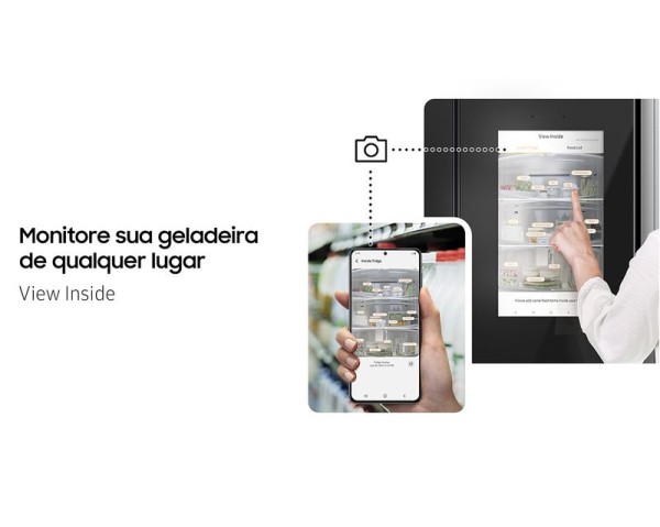 Encontraproduto.com.br - Geladeira Samsung Bespoke Family Hub 4 Portas com FlexZone 477L 110V RF23BB89006MAZ