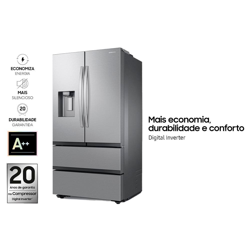 Encontraproduto.com.br - Geladeira Samsung French Door Rf26 4 Portas 110v Rf26cg7400sraz