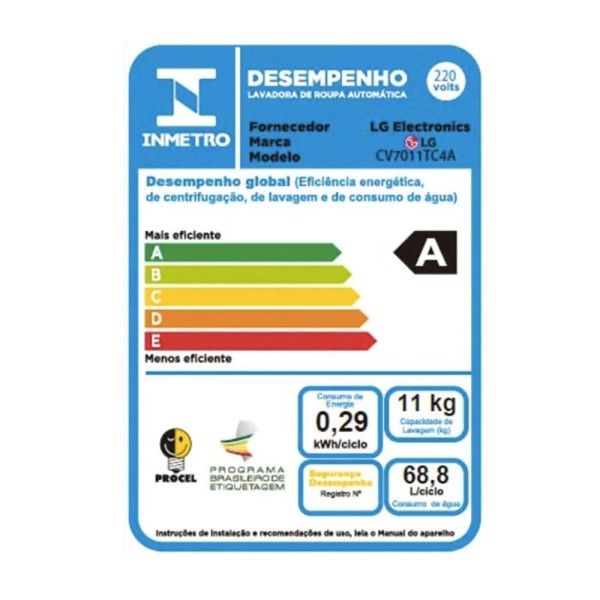 Encontraproduto.com.br - Lava e Seca Smart LG 11kg Aço Escovado VC3 220V CV7011TC4A