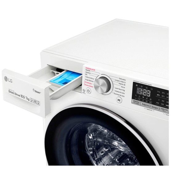 Encontraproduto.com.br - Lava e Seca Lg Vc4 Branca 10,5kg cv5010wg4a.abwgbrs 220v
