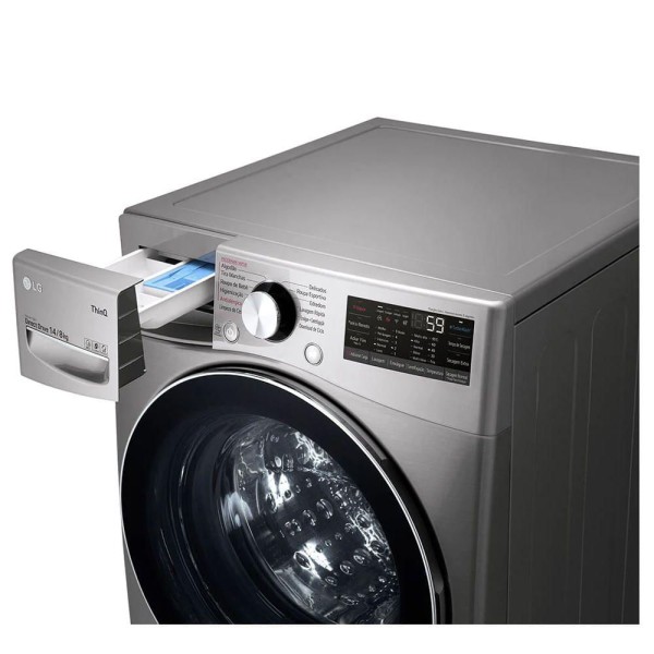 Encontraproduto.com.br - Lava e Seca Smart LG 127V 14kg Aço Escovado com Inteligência Artificial AIDD™ WD14EGS62