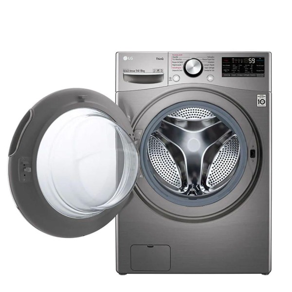 Encontraproduto.com.br - Lava e Seca Smart LG 127V 14kg Aço Escovado com Inteligência Artificial AIDD™ WD14EGS62