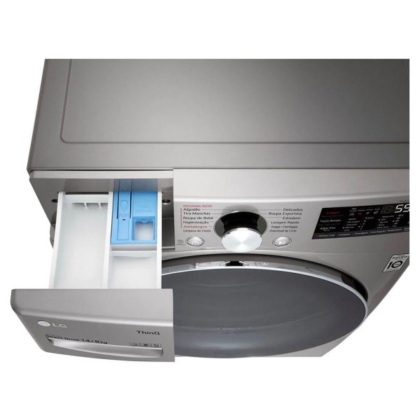 Encontraproduto.com.br - Lava e Seca Smart LG 127V 14kg Aço Escovado com Inteligência Artificial AIDD™ WD14EGS62