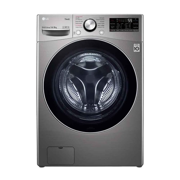 Encontraproduto.com.br - Lava e Seca Smart LG 127V 14kg Aço Escovado com Inteligência Artificial AIDD™ WD14EGS62
