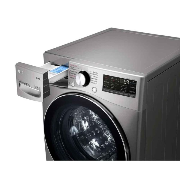 Encontraproduto.com.br - Lava e Seca Smart LG 127V 14kg Aço Escovado com Inteligência Artificial AIDD™ WD14EGS62
