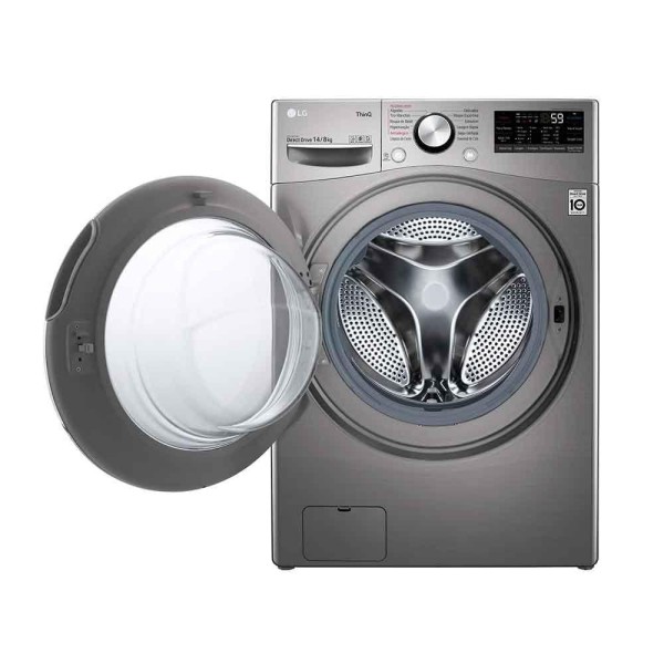 Encontraproduto.com.br - Lava e Seca Smart LG 127V 14kg Aço Escovado com Inteligência Artificial AIDD™ WD14EGS62