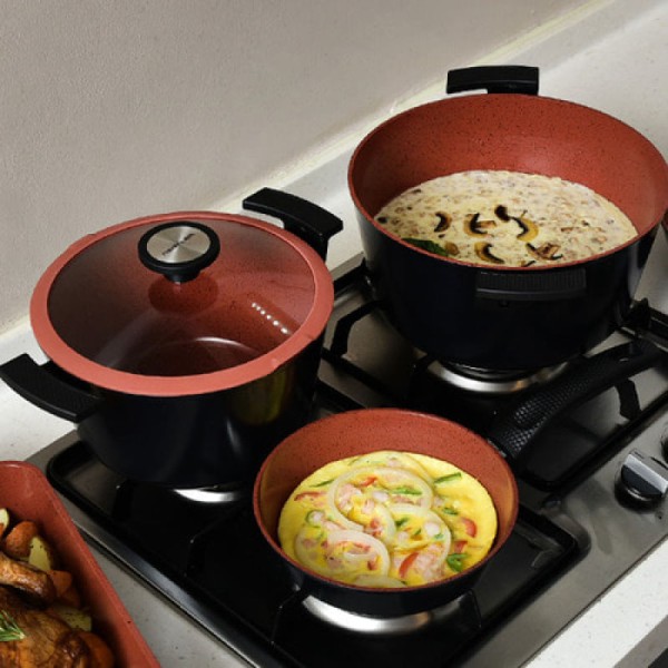 Encontraproduto.com.br - Caçarola Neoflam De Chef, Aluminio Forjado, Revestimento Cerâmico, Indução, Cor Preta - 20cm/2,3l