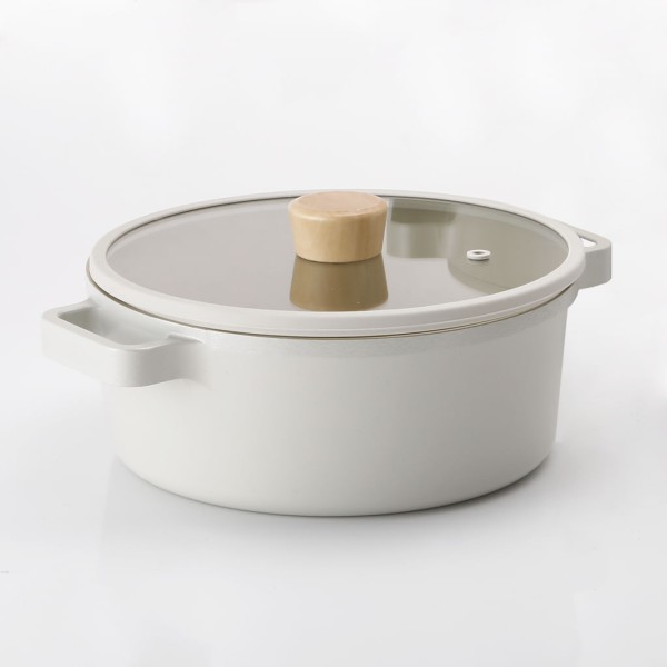 Encontraproduto.com.br - Caçarola 22cm/2,6L - Indução com Revestimento Cerâmico - FIKA - Neoflam - Cor Pérola