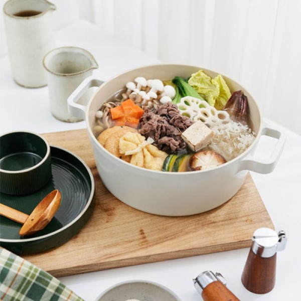 Encontraproduto.com.br - Caçarola 22cm/2,6L - Indução com Revestimento Cerâmico - FIKA - Neoflam - Cor Pérola