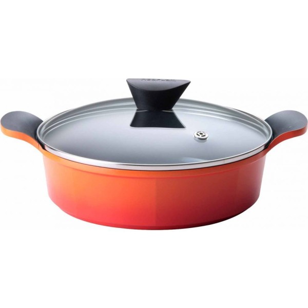 Encontraproduto.com.br - Caçarola Rasa Neoflam Venn 28cm Alumínio Injetado Laranja
