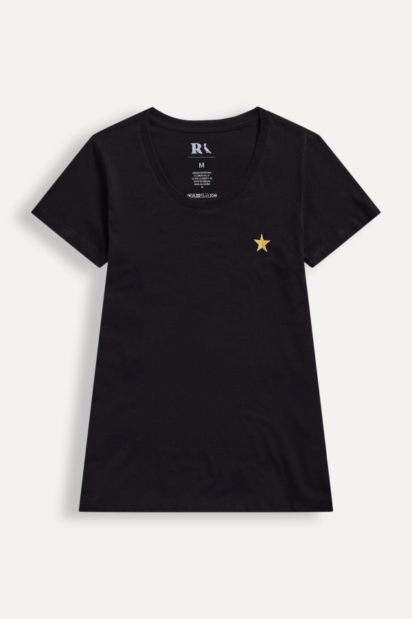 Encontraproduto.com.br - Camiseta Fem Botafogo Bordado Dourada